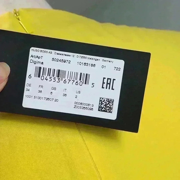 Boss by hugo boss dress in mustard (yellow) color size 6 fit as size S - Picture 14 of 16